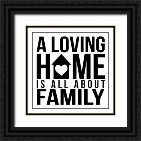 Home 3 Black Ornate Wood Framed Art Print with Double Matting by Grey, Jace