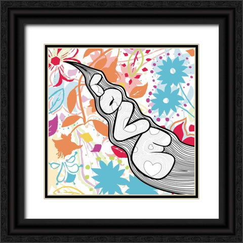 Love 1 Black Ornate Wood Framed Art Print with Double Matting by Grey, Jace