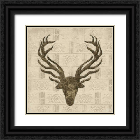 DEER 1 Black Ornate Wood Framed Art Print with Double Matting by Grey, Jace