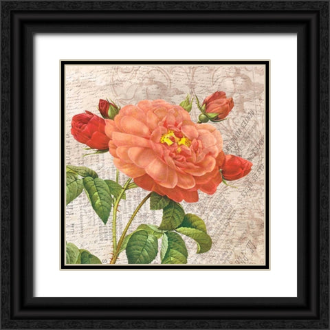 flowers Black Ornate Wood Framed Art Print with Double Matting by Grey, Jace