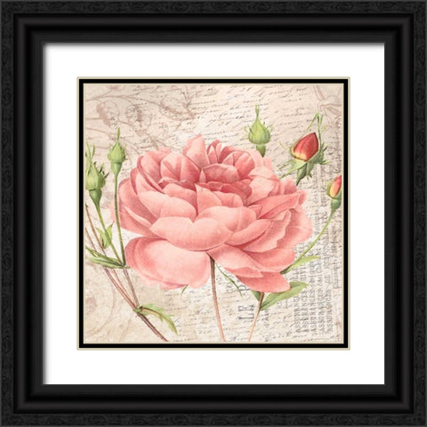 flowers Black Ornate Wood Framed Art Print with Double Matting by Grey, Jace