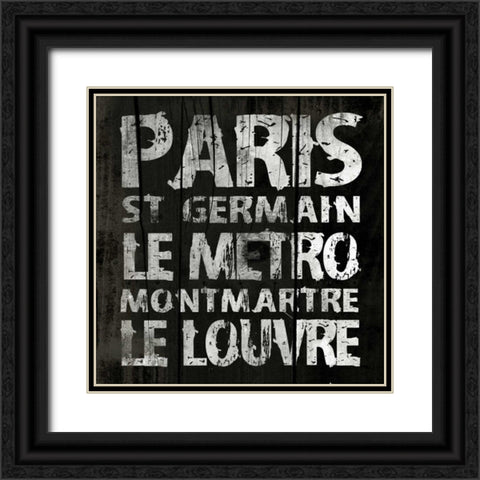 PARIS1 Black Ornate Wood Framed Art Print with Double Matting by Grey, Jace