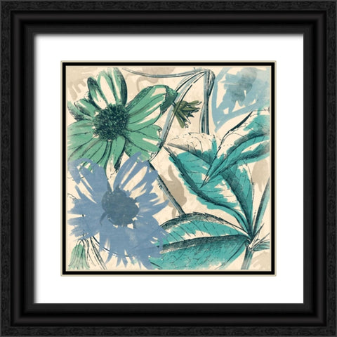 Sketch flowers Black Ornate Wood Framed Art Print with Double Matting by Grey, Jace