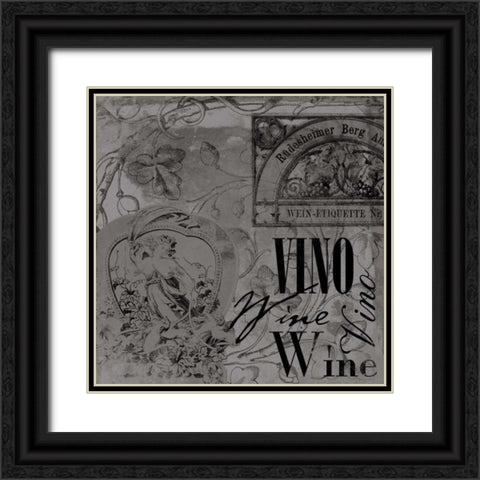Wine labels 2 Black Ornate Wood Framed Art Print with Double Matting by Grey, Jace