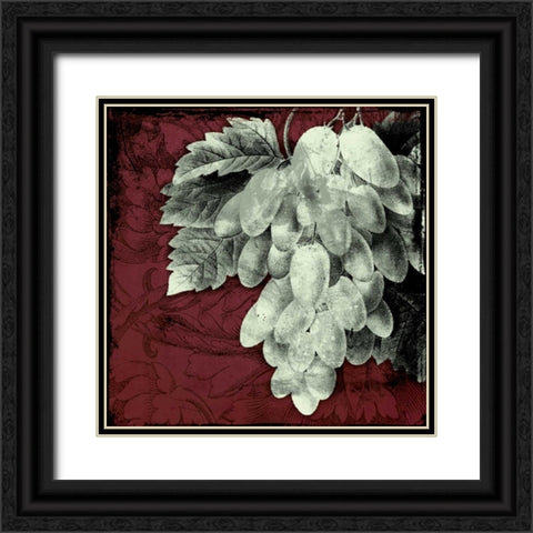 Grapes Black Ornate Wood Framed Art Print with Double Matting by Grey, Jace