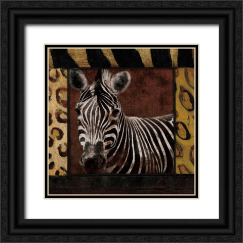 Zebra No Circles Black Ornate Wood Framed Art Print with Double Matting by Grey, Jace