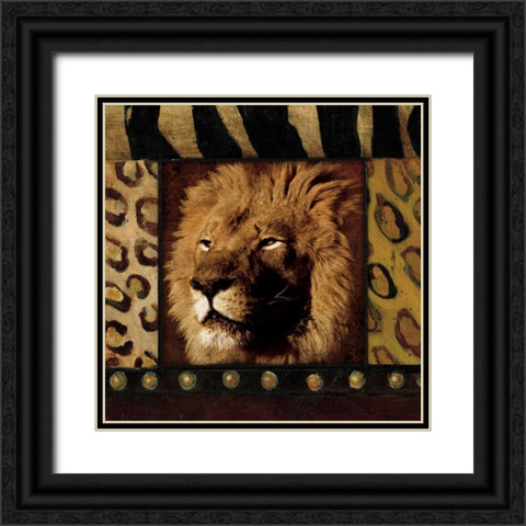 Lion Bordered Black Ornate Wood Framed Art Print with Double Matting by Grey, Jace