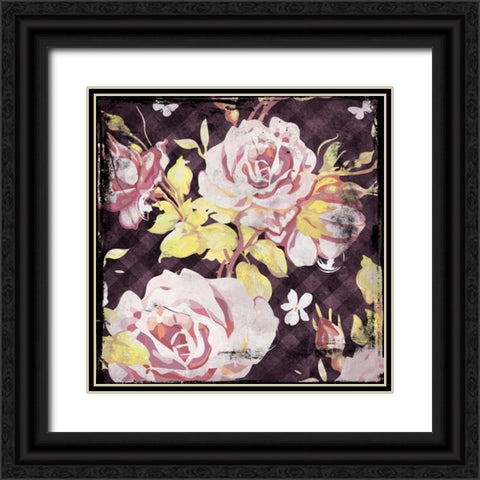 Flower pattern1 Black Ornate Wood Framed Art Print with Double Matting by Grey, Jace