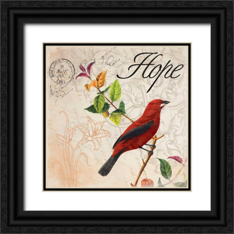 Bird 3 Black Ornate Wood Framed Art Print with Double Matting by Grey, Jace