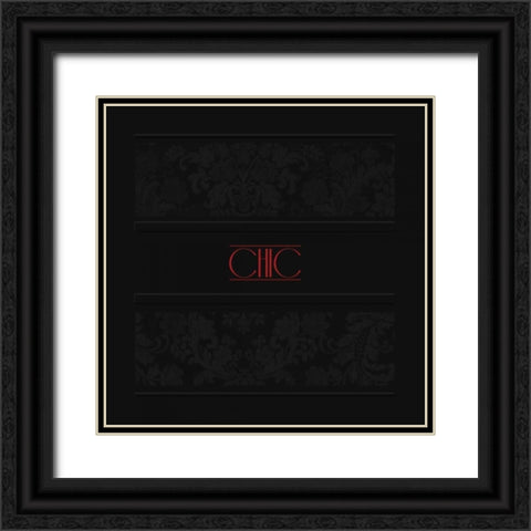 Chic Black Ornate Wood Framed Art Print with Double Matting by Grey, Jace
