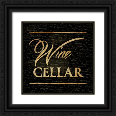 Wine Cellar Black Ornate Wood Framed Art Print with Double Matting by Grey, Jace