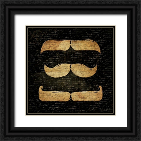 Stache Black Black Ornate Wood Framed Art Print with Double Matting by Grey, Jace
