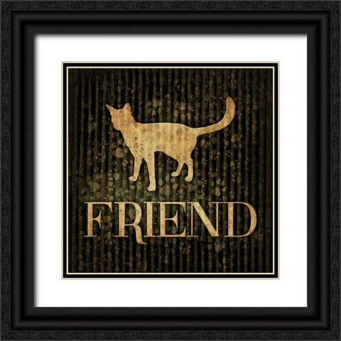 Friend Black Ornate Wood Framed Art Print with Double Matting by Grey, Jace