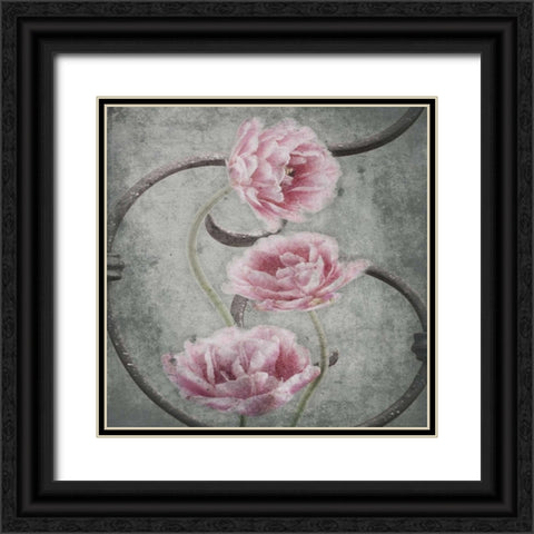Flowers Black Ornate Wood Framed Art Print with Double Matting by Grey, Jace
