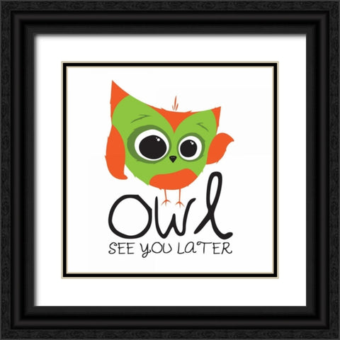 Owl See Black Ornate Wood Framed Art Print with Double Matting by Grey, Jace