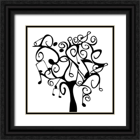 Musical Tree 2 Black Ornate Wood Framed Art Print with Double Matting by Grey, Jace