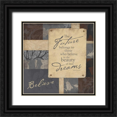 Believe Black Ornate Wood Framed Art Print with Double Matting by Grey, Jace