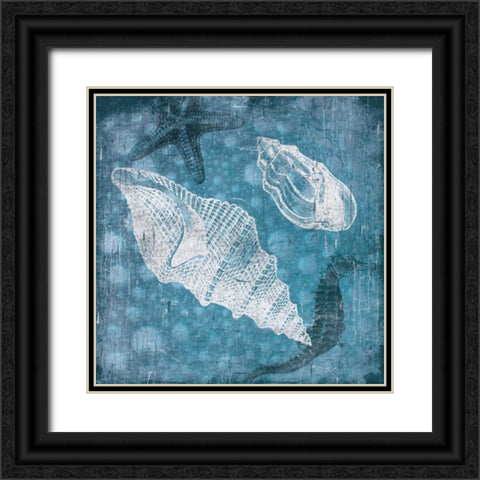 Shell Bubbles II Black Ornate Wood Framed Art Print with Double Matting by Grey, Jace
