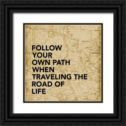 Road of Life Map Black Ornate Wood Framed Art Print with Double Matting by Grey, Jace