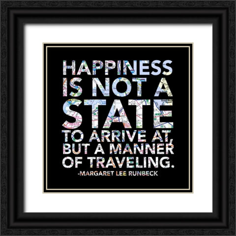 Happiness Map Black Ornate Wood Framed Art Print with Double Matting by Grey, Jace