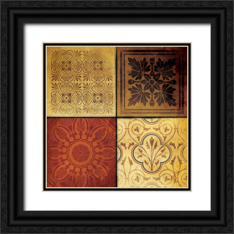 Pattern Patch 1 Black Ornate Wood Framed Art Print with Double Matting by Grey, Jace