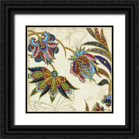 Floral Pattern 2 Black Ornate Wood Framed Art Print with Double Matting by Grey, Jace