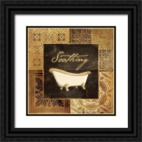 Gold Pattern Bath Black Ornate Wood Framed Art Print with Double Matting by Grey, Jace