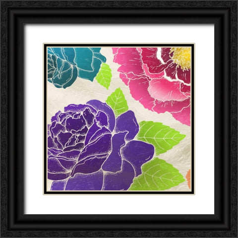 Bright Florals Black Ornate Wood Framed Art Print with Double Matting by Grey, Jace