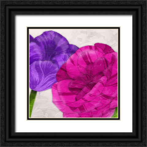 Florals Black Ornate Wood Framed Art Print with Double Matting by Grey, Jace