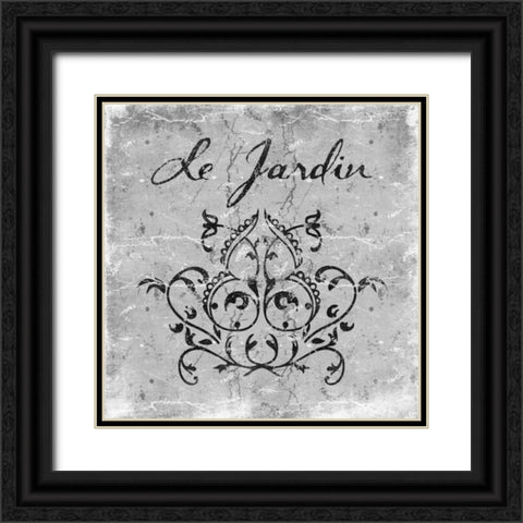 Le Jardin 2 Black Ornate Wood Framed Art Print with Double Matting by Grey, Jace