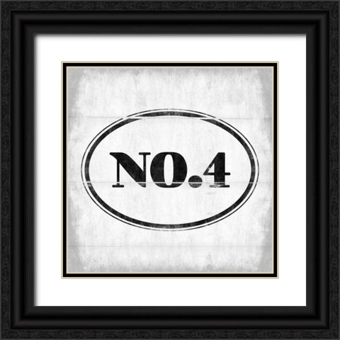 NO.4 Black Ornate Wood Framed Art Print with Double Matting by Grey, Jace