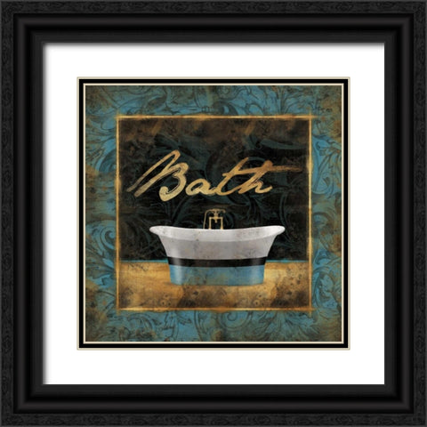 Bath Bordered Blue Black Ornate Wood Framed Art Print with Double Matting by Grey, Jace