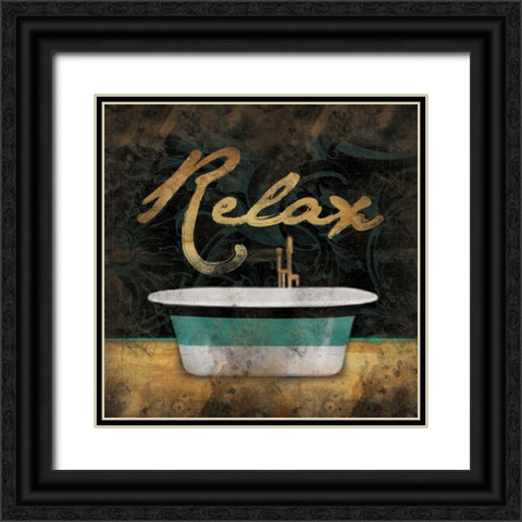Relax Black Ornate Wood Framed Art Print with Double Matting by Grey, Jace