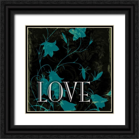 Dark Blue Love Black Ornate Wood Framed Art Print with Double Matting by Grey, Jace