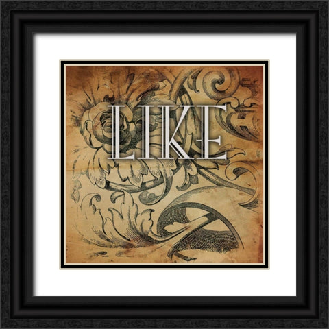 Dark Blue Like Black Ornate Wood Framed Art Print with Double Matting by Grey, Jace