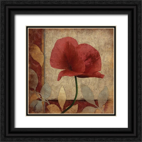 Poppies Patch Black Ornate Wood Framed Art Print with Double Matting by Grey, Jace