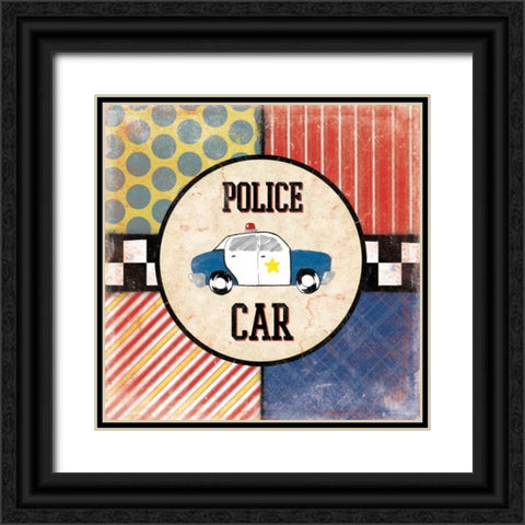 Patterned Police car Black Ornate Wood Framed Art Print with Double Matting by Grey, Jace