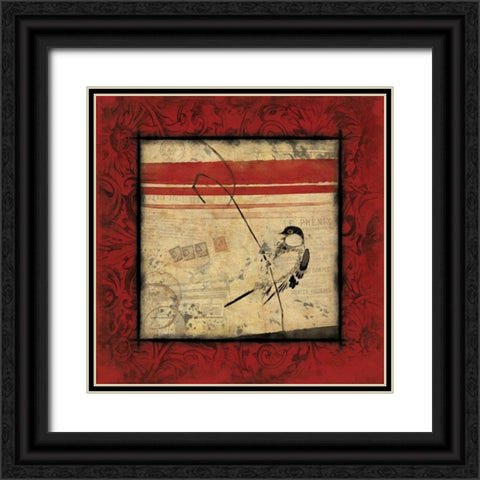 Le Bird 1 Black Ornate Wood Framed Art Print with Double Matting by Grey, Jace