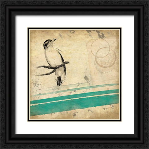 Grunge Bird Mate Black Ornate Wood Framed Art Print with Double Matting by Grey, Jace