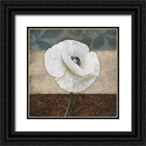 White Floral Black Ornate Wood Framed Art Print with Double Matting by Grey, Jace