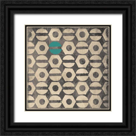Teal Screw Black Ornate Wood Framed Art Print with Double Matting by Grey, Jace