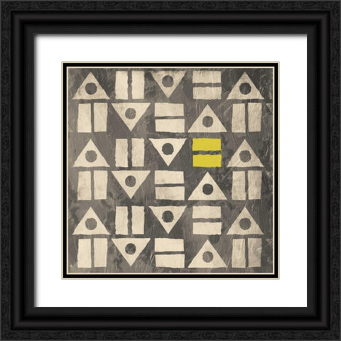 Pattern MateYellow Gray Black Ornate Wood Framed Art Print with Double Matting by Grey, Jace