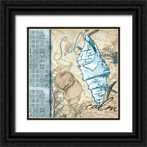 Calm Shell Black Ornate Wood Framed Art Print with Double Matting by Grey, Jace