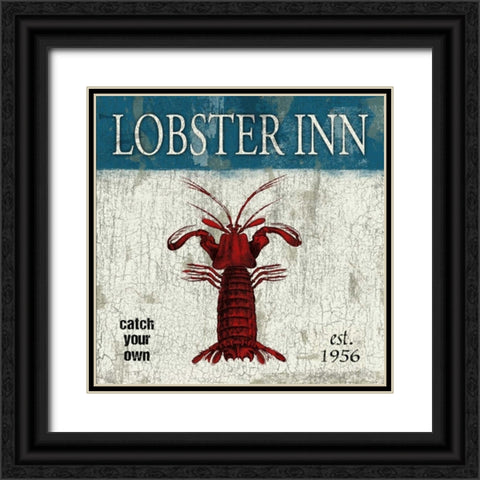 Lobster Black Ornate Wood Framed Art Print with Double Matting by Grey, Jace