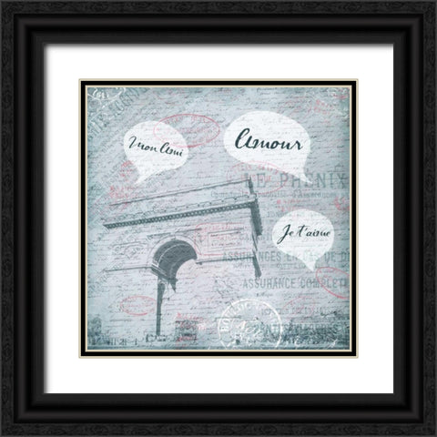 Amour Black Ornate Wood Framed Art Print with Double Matting by Grey, Jace