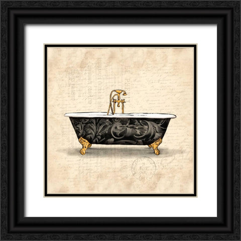 Cream bath Black Ornate Wood Framed Art Print with Double Matting by Grey, Jace