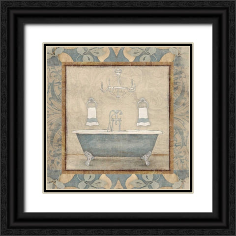 bath floral pattern Black Ornate Wood Framed Art Print with Double Matting by Grey, Jace