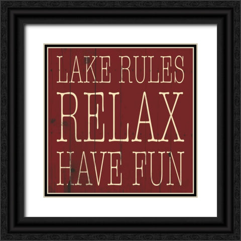 Lake Rule Relax Black Ornate Wood Framed Art Print with Double Matting by Grey, Jace
