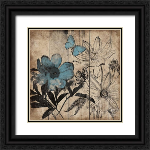 Wood Floral Small 1 Black Ornate Wood Framed Art Print with Double Matting by Grey, Jace