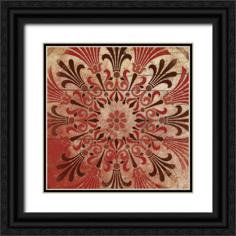Red Pattern 3 Black Ornate Wood Framed Art Print with Double Matting by Grey, Jace
